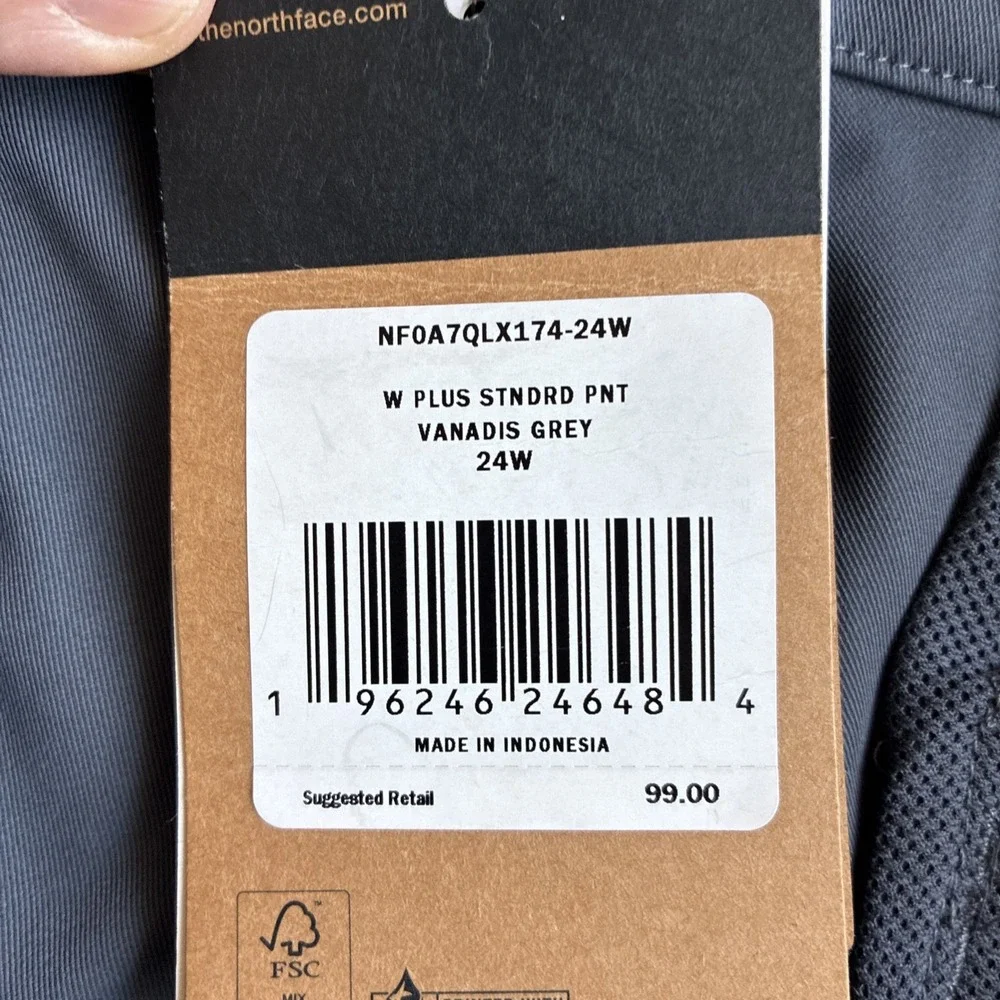 The North Face Womens Plus Standard Pants Size 24W Gray Work Commuter Travel New